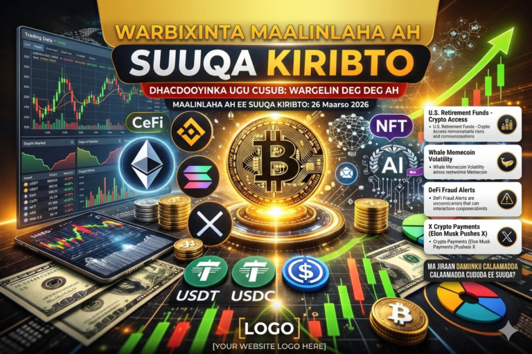 Falanqaynta Maalinlaha ah ee Suuqa Kiribto 26-ka Marso 2026