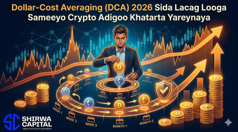 Dollar-Cost Averaging (DCA) 2026 Sida Lacag Looga Sameeyo Crypto Adigoo Khatarta Yareynaya