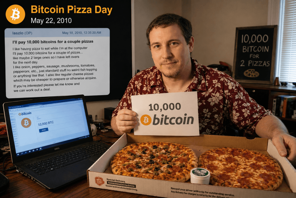 Bitcoin Pizza Day Waa Maxay? Sheekada Ninkii 10,000 Bitcoin Ku Iibsaday Laba Pizza