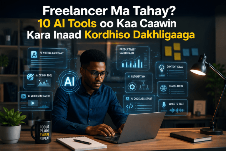 Freelancer Ma Tahay? 10 AI Tools oo Kaa Caawin Kara Inaad Kordhiso Dakhligaaga