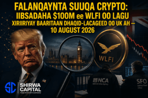 Falanqaynta Suuqa Crypto: Iibsadaha $100M ee WLFI oo lagu Xiriiriyay Baaritaan Dhaqid-lacageed oo UK ah - 10 August 2026