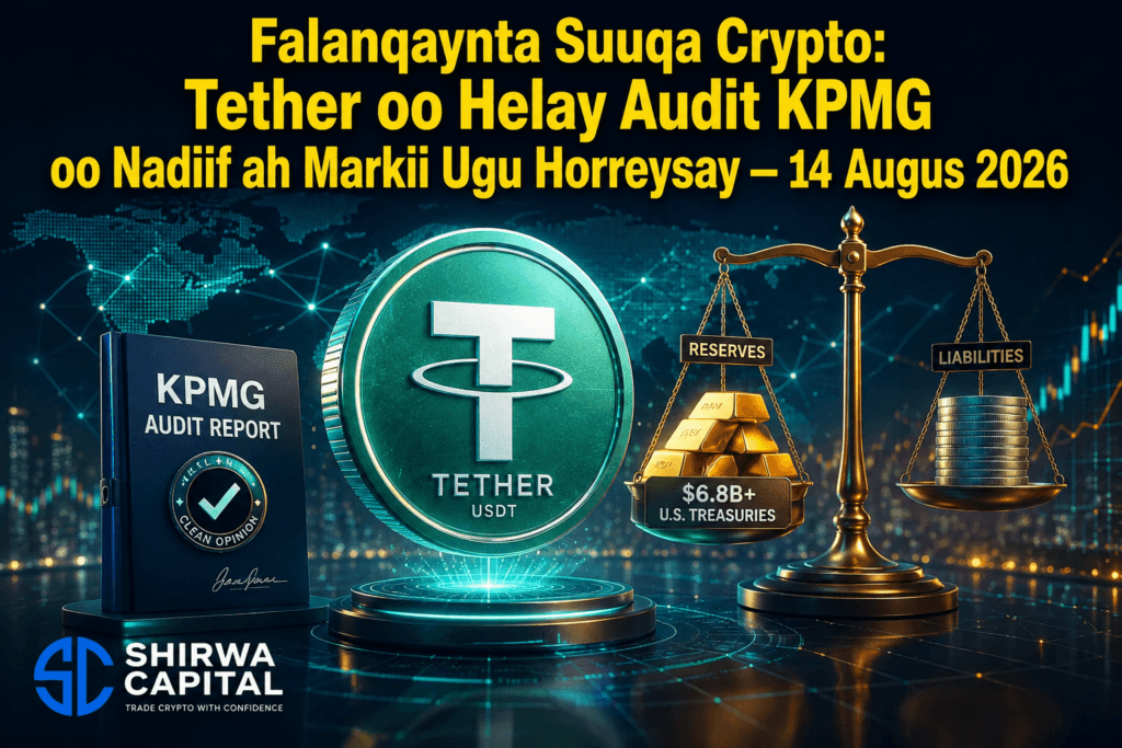 Falanqaynta Suuqa Crypto: Tether oo Helay Audit KPMG oo Nadiif ah Markii Ugu Horreysay -14 August 2026