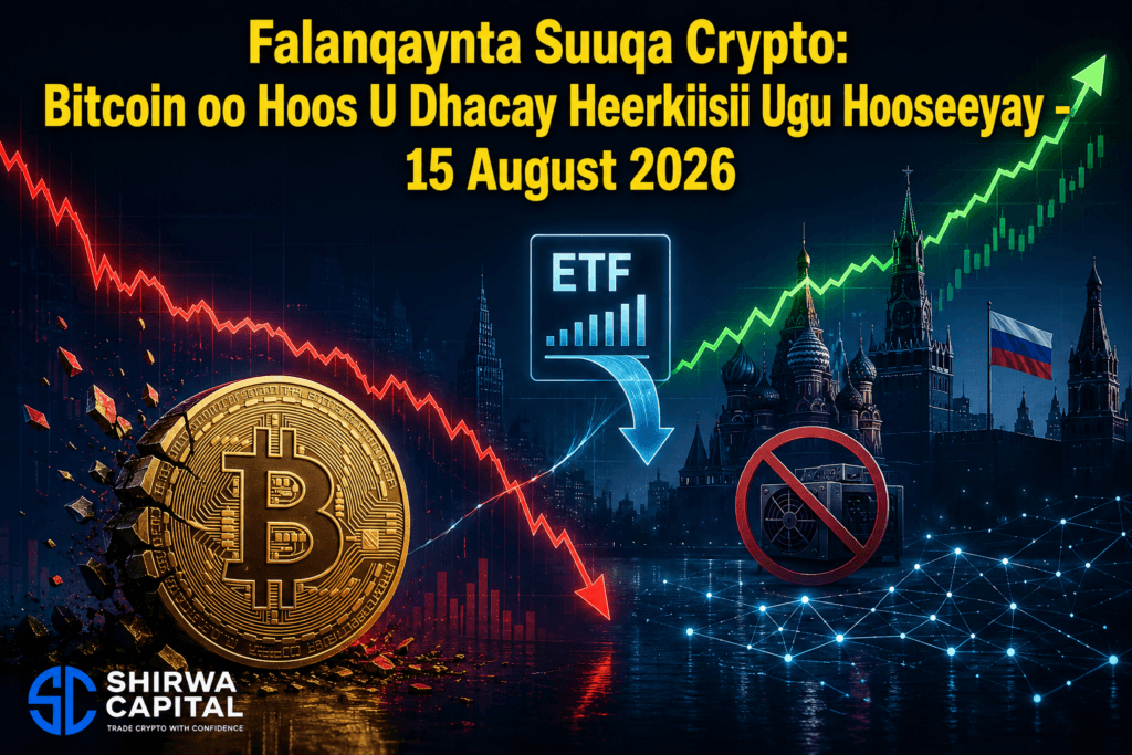 Falanqaynta Suuqa Crypto: Bitcoin oo Hoos U Dhacay Heerkiisii Ugu Hooseeyay - 15 August 2026