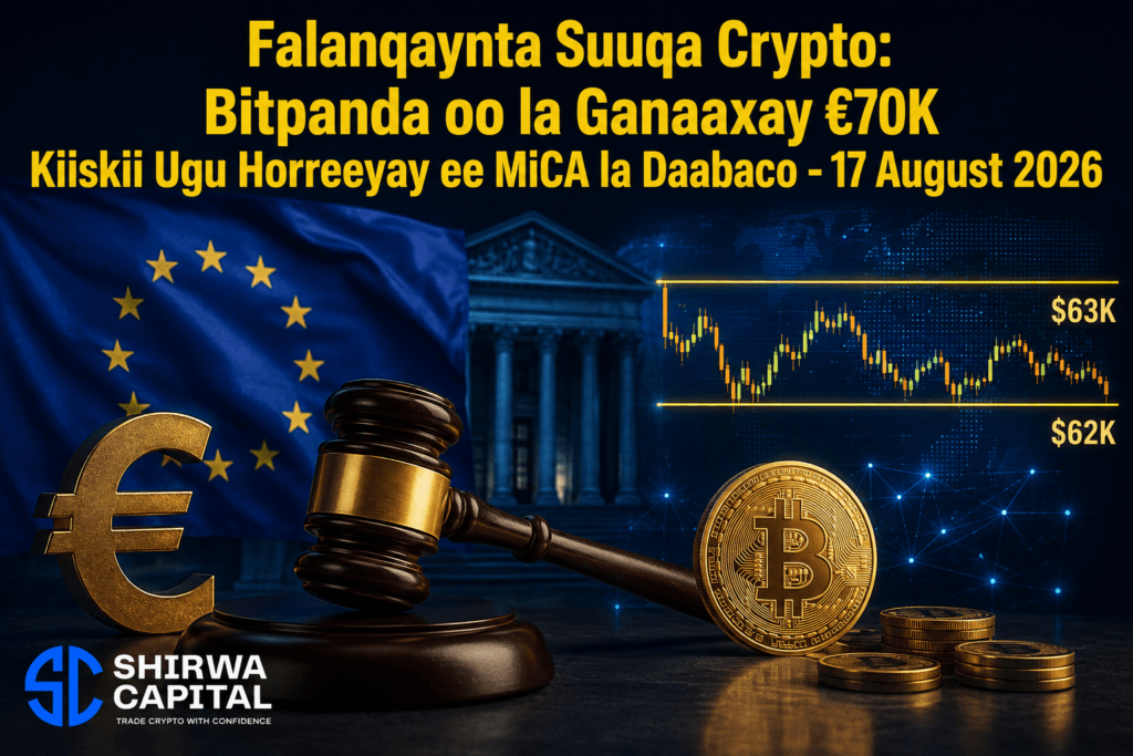 Falanqaynta Suuqa Crypto: Bitpanda oo la Ganaaxay €70K — Kiiskii Ugu Horreeyay ee MiCA la Daabaco — 17 August 2026