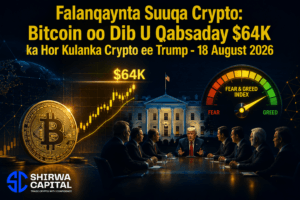 Falanqaynta Suuqa Crypto: Bitcoin oo Dib U Qabsaday $64K ka Hor Kulanka Crypto ee Trump - 18 August 2026