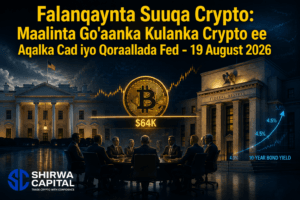 Falanqaynta Suuqa Crypto: Maalinta Go'aanka Kulanka Crypto ee Aqalka Cad iyo Qoraallada Fed -19 August 2026