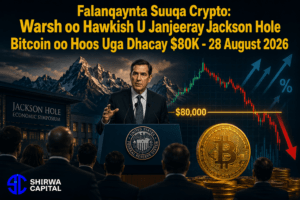 Falanqaynta Suuqa Crypto: Warsh oo Hawkish U Janjeeray Jackson Hole Bitcoin oo Hoos Uga Dhacay $80K - 28 August 2026