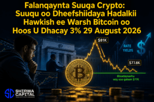 Falanqaynta Suuqa Crypto: Suuqu oo Dheefshiidaya Hadalkii Hawkish ee Warsh Bitcoin oo Hoos U Dhacay 3% 29 August 2026