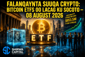 Falanqaynta Suuqa Crypto: Bitcoin ETFs oo Lacag ku socoto – 08 August 2026