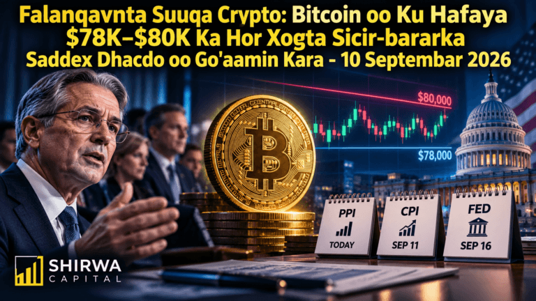 Falanqaynta Suuqa Crypto: Bitcoin oo Ku Hafaya $78Kβ$80K Ka Hor Xogta Sicir-bararka Saddex Dhacdo oo Go'aamin Kara - 10 Septembar 2026