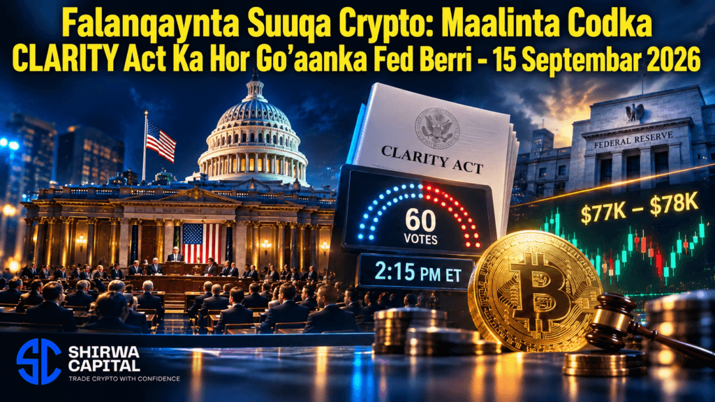 Falanqaynta Suuqa Crypto: Maalinta Codka CLARITY Act Ka Hor Go'aanka Fed Berri - 15 Septembar 2026