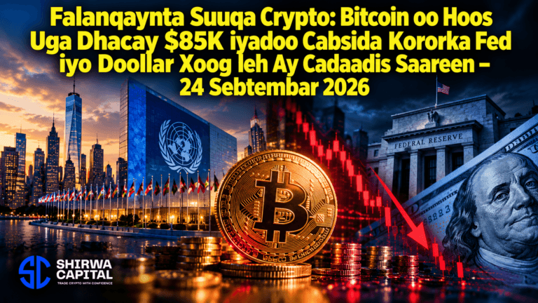 Falanqaynta Suuqa Crypto: Bitcoin oo Hoos Uga Dhacay $85K iyadoo Cabsida Kororka Fed iyo Doollar Xoog leh Ay Cadaadis Saareen β 24 Sebtembar 2026