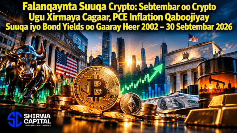 Falanqaynta Suuqa Crypto: Sebtembar oo Crypto Ugu Xirmaya Cagaar, PCE Inflation Qaboojiyay Suuqa iyo Bond Yields oo Gaaray Heer 2002 β 30 Sebtembar 2026