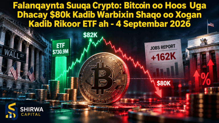 Falanqaynta Suuqa Crypto: Bitcoin oo Hoos Uga Dhacay $80k Kadib Warbixin Shaqo oo Xogan Kadib Rikoor ETF ah - 4 Septembar 2026