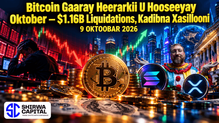 Falanqaynta Suuqa Crypto: Bitcoin Gaaray Heerarkii U Hooseeyay Oktober $1.16B Liquidations, Kadibna Xasillonaday β 9 Oktober 2026