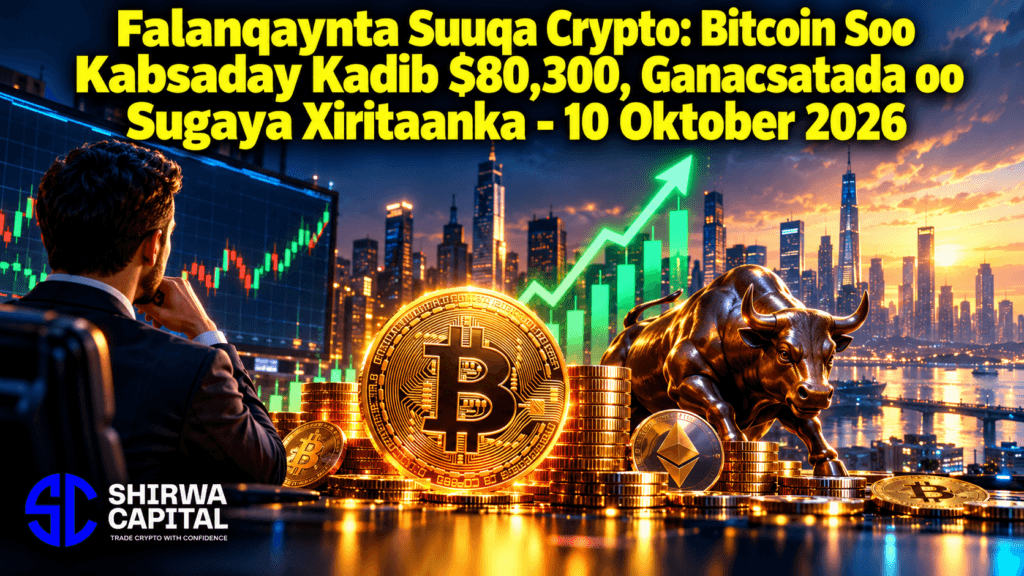 Falanqaynta Suuqa Crypto: Bitcoin Soo Kabsaday Kadib $80,300, Ganacsatada oo Sugaya Xiritaanka - 10 Oktober 2026