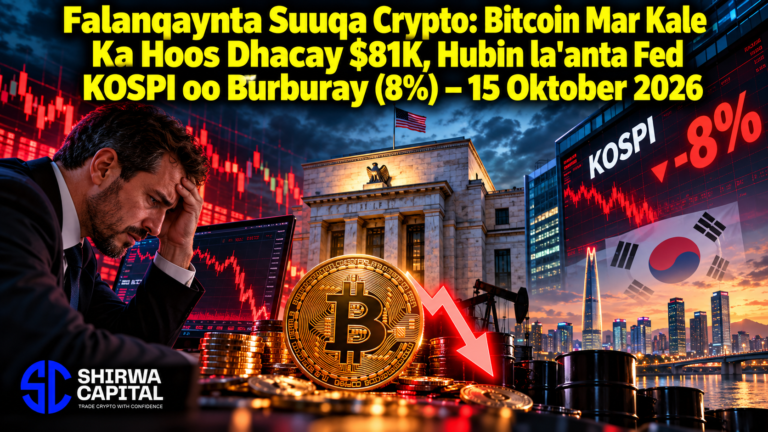 Falanqaynta Suuqa Crypto: Bitcoin Mar Kale Ka Hoos Dhacay $81K, Hubin la'anta Fed KOSPI oo Burburay (8%) β 15 Oktober 2026