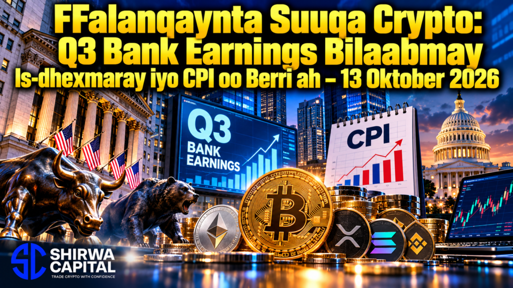 Falanqaynta Suuqa Crypto: Q3 Bank Earnings Bilaabmay Is-dhexmaray iyo CPI oo Berri ah β 13 Oktober 2026
