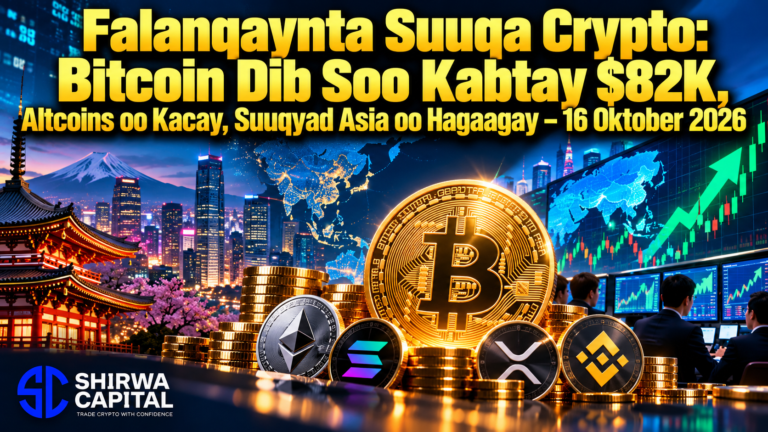 Falanqaynta Suuqa Crypto: Bitcoin Dib Soo Kabtay $82K, Altcoins oo Kacay, Suuqyad Asia oo Hagaagay β 16 Oktober 2026